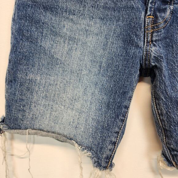 Gap Cheeky High Waist Cutoff Denim Shorts Size 00/24 Med Wash Button Fly Tomboy - Picture 5 of 13
